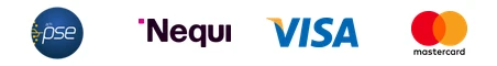 Pague con PSE, Nequi, Visa o Mastercard